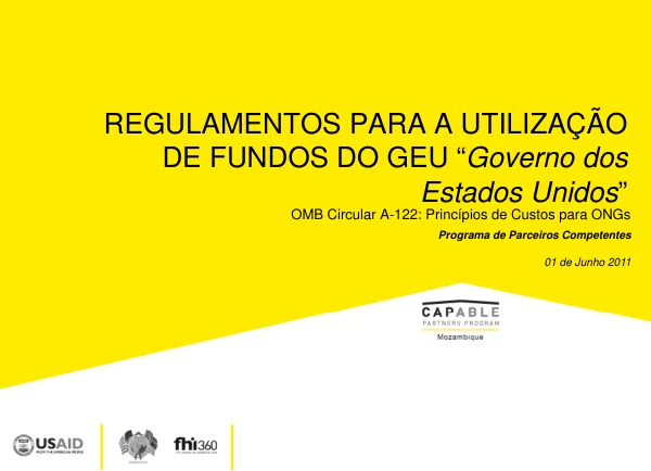 Regulamentos para a Utilização de Fundos do GEU
