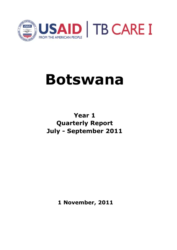 Quarterly Report: July - September 2011