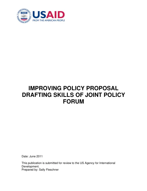 Final Report: Improving Policy Proposal Drafting Skills of Joint Policy Forum