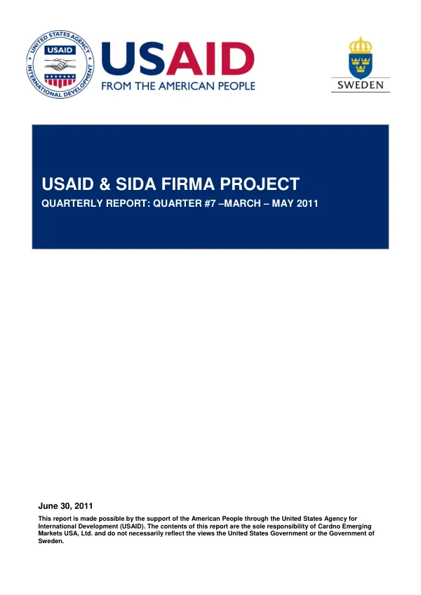 FIRMA Quarterly Report #7 - 2011