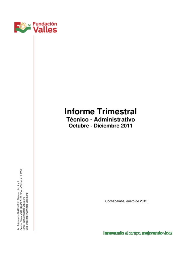 Informe Trimestral octubre diciembre 2011