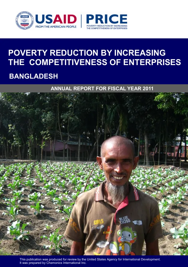 Annual Report for Fiscal Year 2011: Poverty Reduction by Increasing the Competitiveness of Enterprises (PRICE)