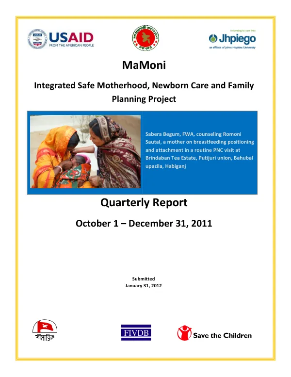 MaMoni Quarterly Report, October-­‐December 2011