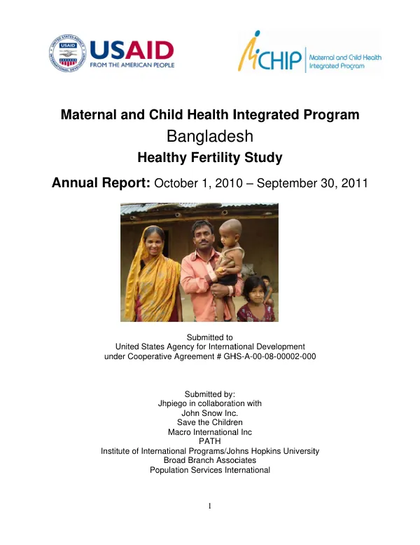 Final Report: Healthy Fertility Study (HFS)