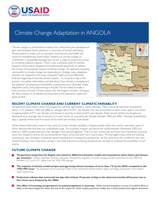Climate Change Adaptation in ANGOLA