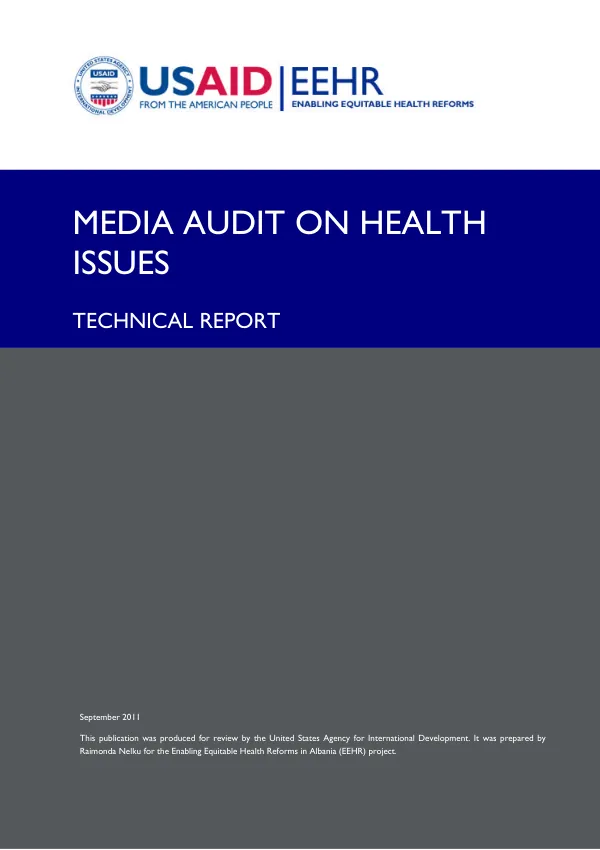 Media Audit on Health Issues Technical Report