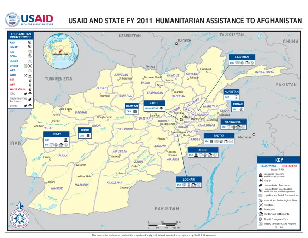 USAID AND STATE FY 2011 HUMANITARIAN ASSISTANCE TO AFGHANISTAN