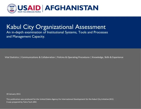 Kabul City Organizational Assessment