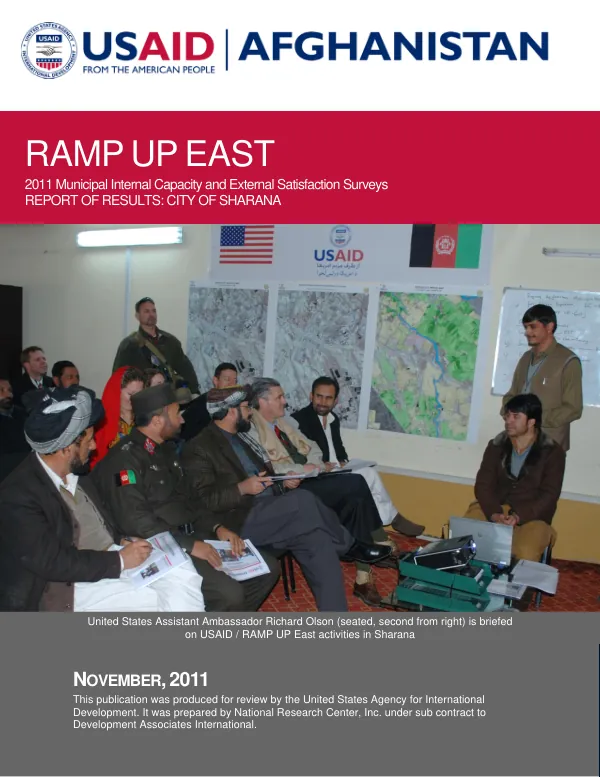 RAMP UP East 2011 Municipal Internal Capacity and External Satisfaction Surveys Report of Results: City of Sharana