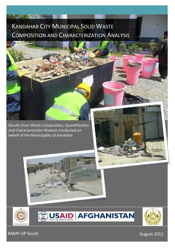 Kandahar City Municipal Solid Waste Composition and Characterization Analysis