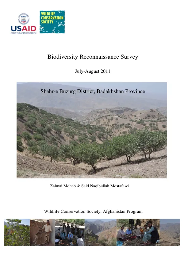 Biodiversity Reconnaissance Survey in Shahr-e Buzurg