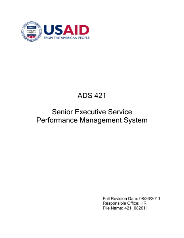 ADS Chapter 421 - Senior Executive Service Performance Management System
