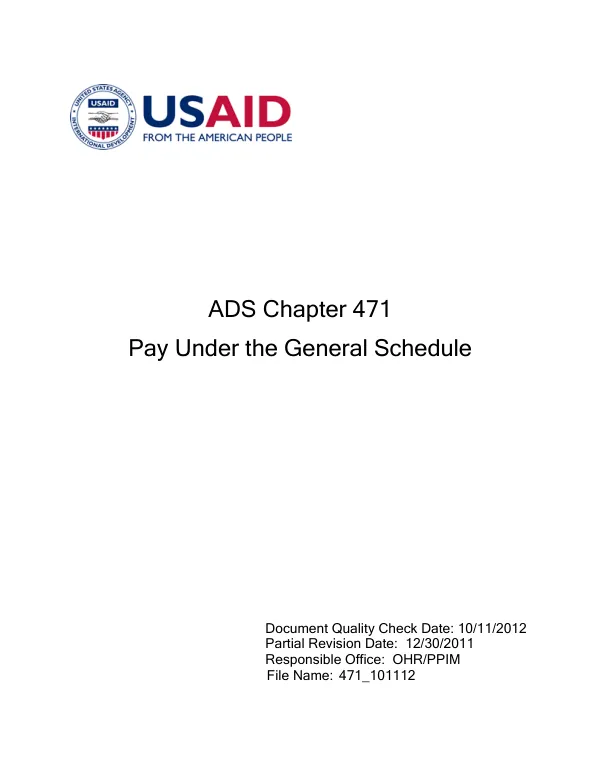 ADS 471 - Pay Under the General Schedule