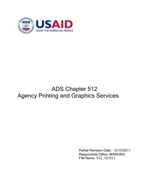 ADS 512 - Agency Printing and Graphics Services
