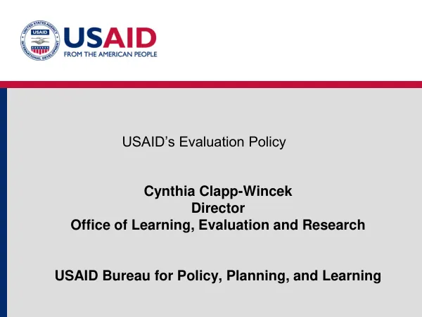 USAID’s Evaluation Policy