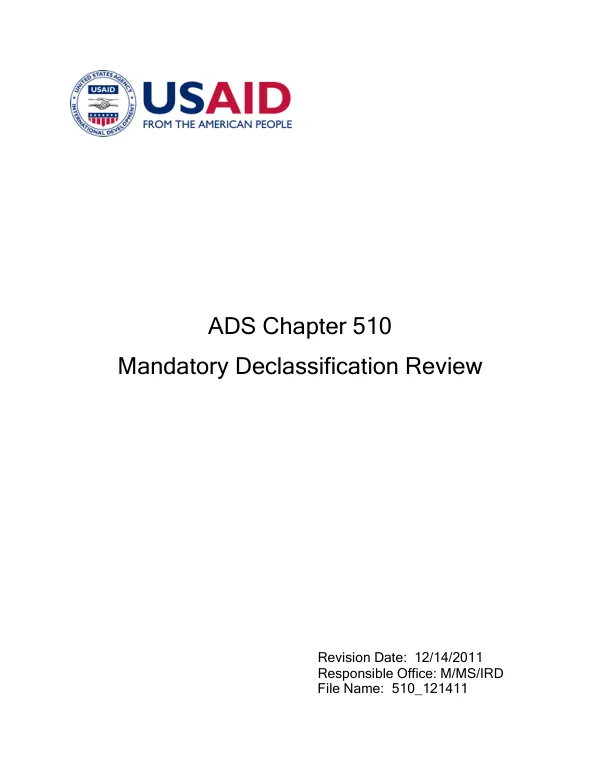 ADS 510 - Mandatory Declassification Review