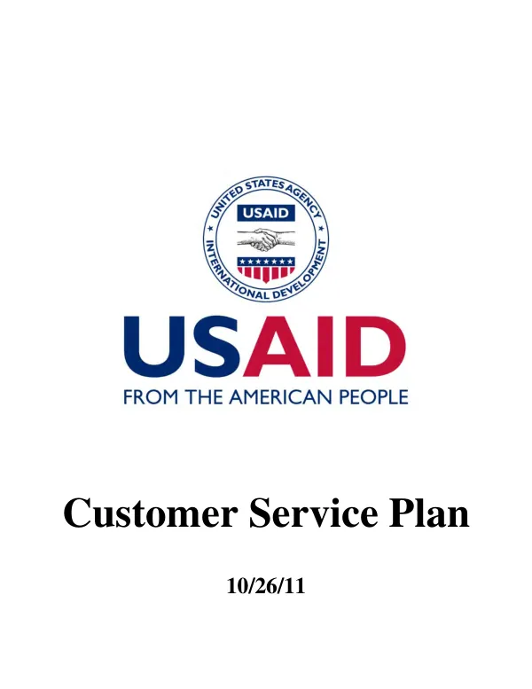 USAID Customer Service Plan – 2011
