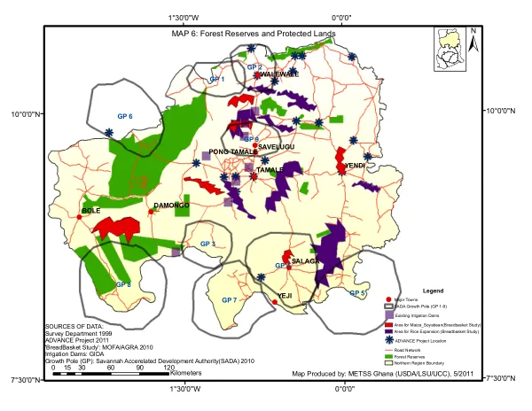 Map 6: Forest Reserves and Protected Lands