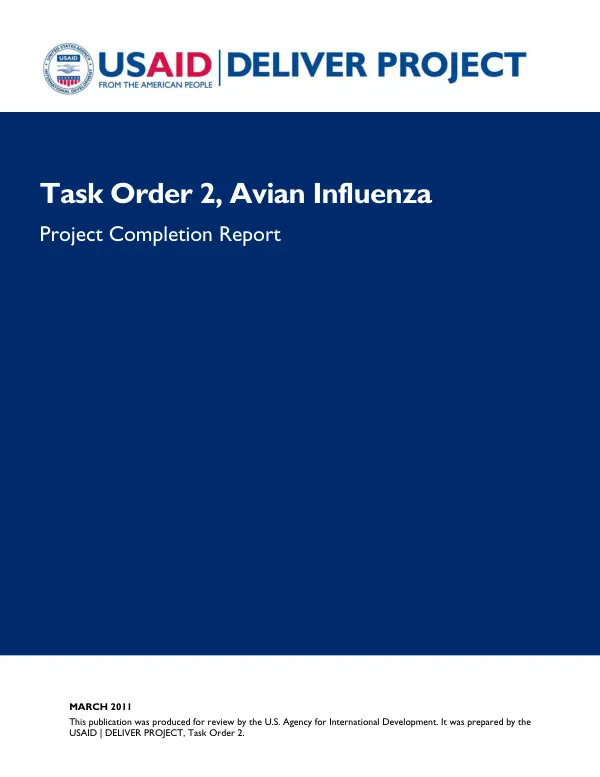 Task Order 2, Avian Influenza: Project Completion Report