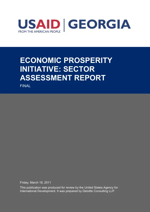 Economic Prosperity Initiative: Sector Assessment Report