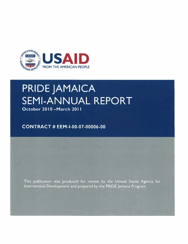 PRIDE Jamaica Semi-Annual Report Year 2
