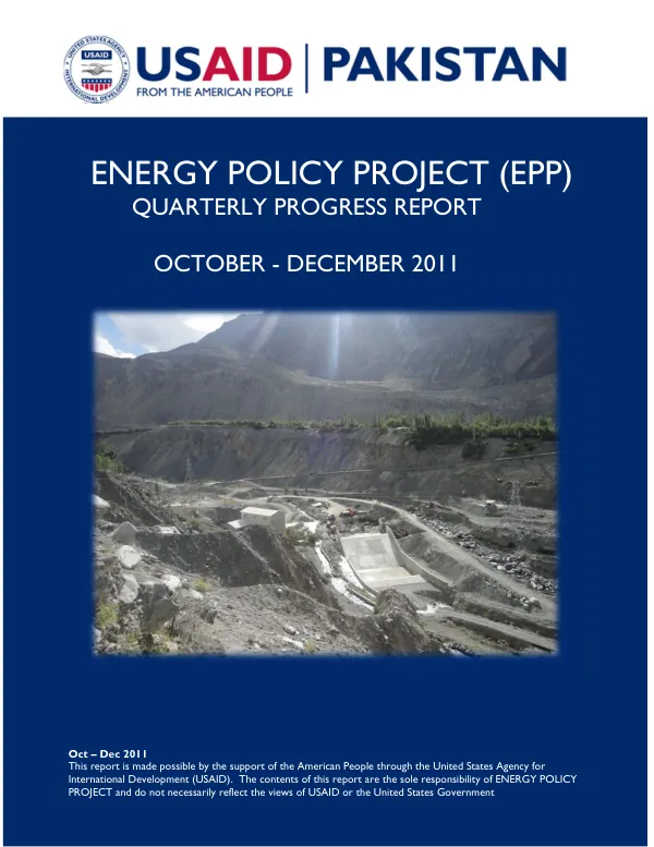 EPP QUARTERLY REPORT Oct - Dec 2011