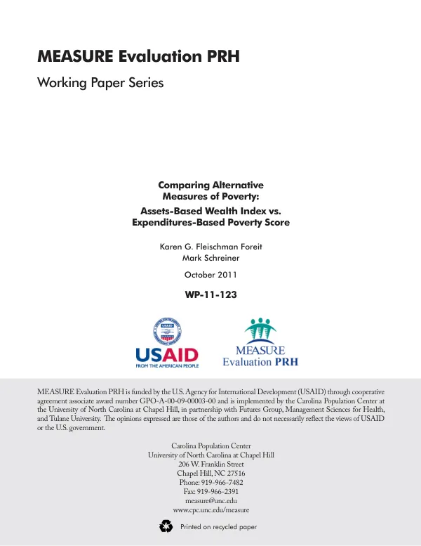 Comparing Alternative Measures of Poverty: Assets-Based Wealth Index vs. Expenditures-Based Poverty Score