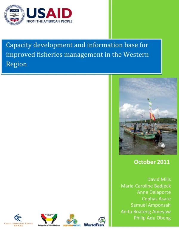 Capacity development and information base for improved fisheries management in the Western Region