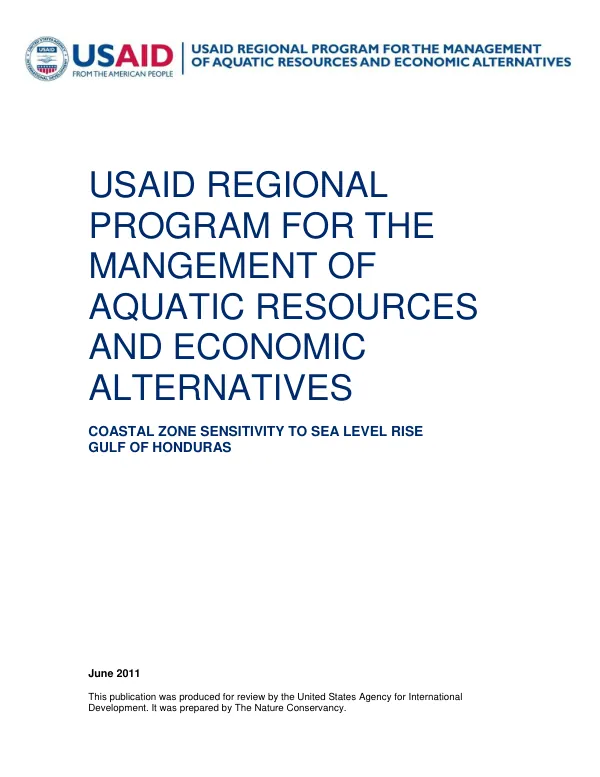Coastal Zone Sensitivity to Sea Level Rise – Gulf of Honduras
