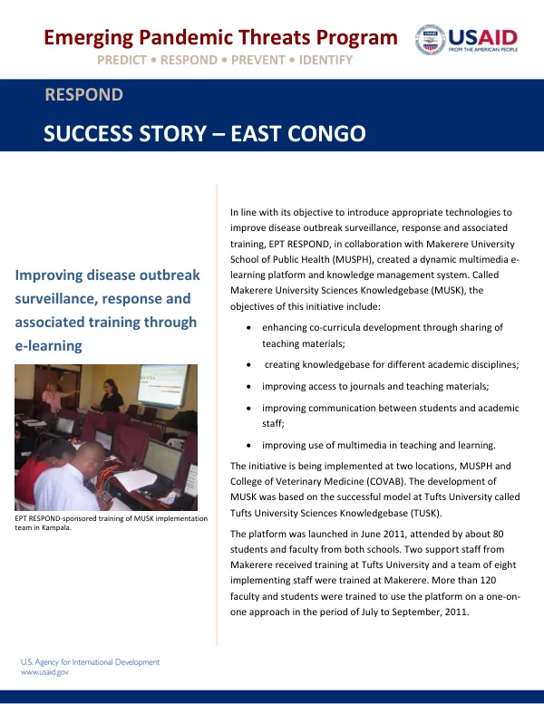 Emerging Pandemic Threats Program SUCCESS STORY – EAST CONGO