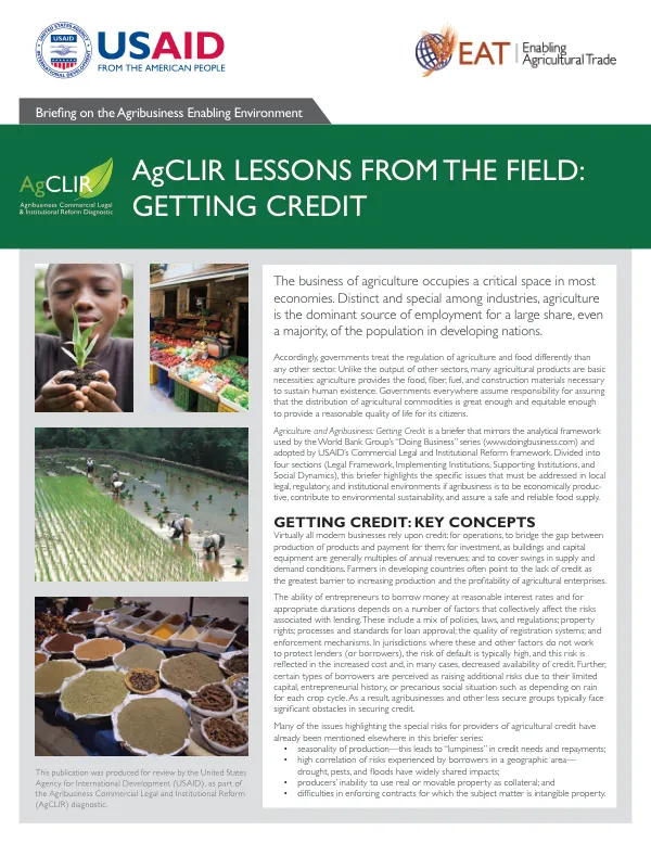 Agriculture and Agribusiness: Getting Credit