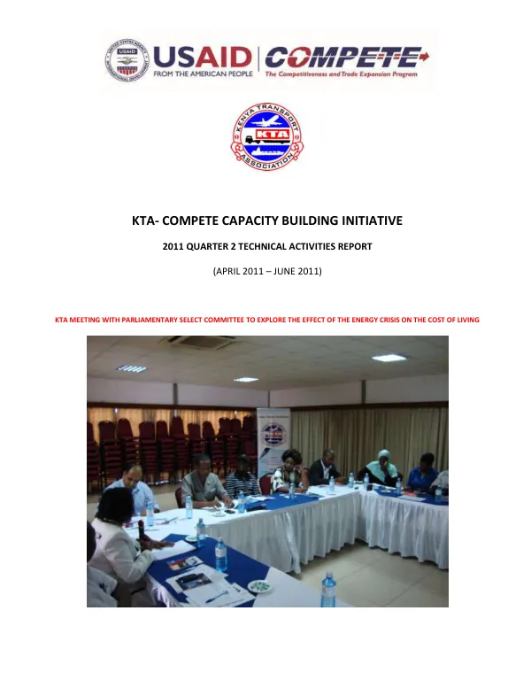 KTA- COMPETE CAPACITY BUILDING INITIATIVE 2011 QUARTER 2 TECHNICAL ACTIVITIES REPORT (APRIL 2011 – JUNE 2011)