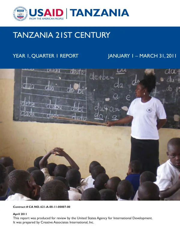 Tanzania 21st Century Basic Education Program (TZ21) Project Year 1, Quarter 1 Report