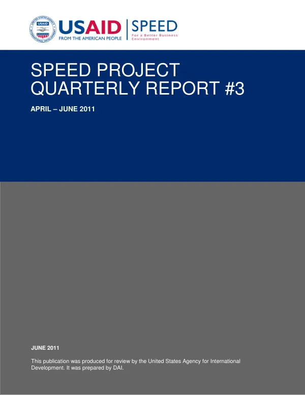 Quarterly Report #3: April - June 2011
