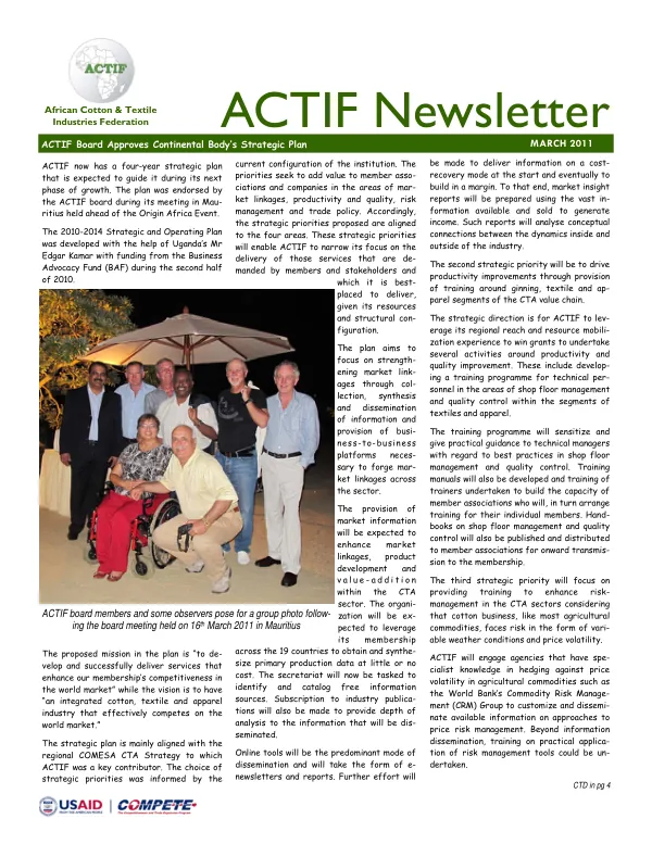 ACTIF Newsletter March 2011 D2