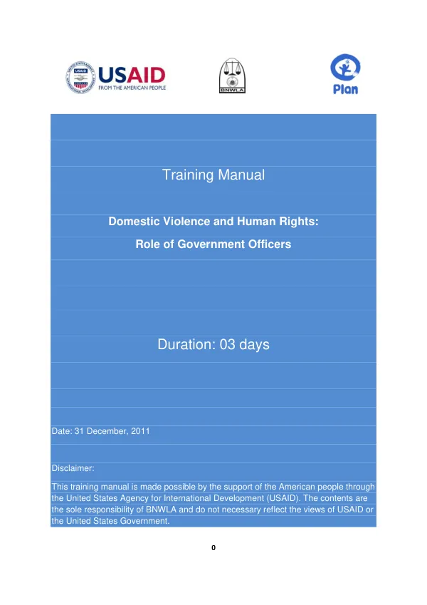 Domestic Violence and Human Rights: Role of Government Officers