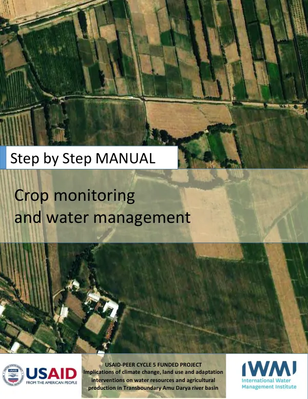 Step by Step MANUAL: Crop monitoring and water management
