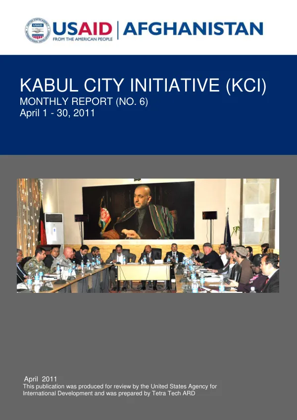 Afghanistan KCI Monthly Report: April 1-30, 2011