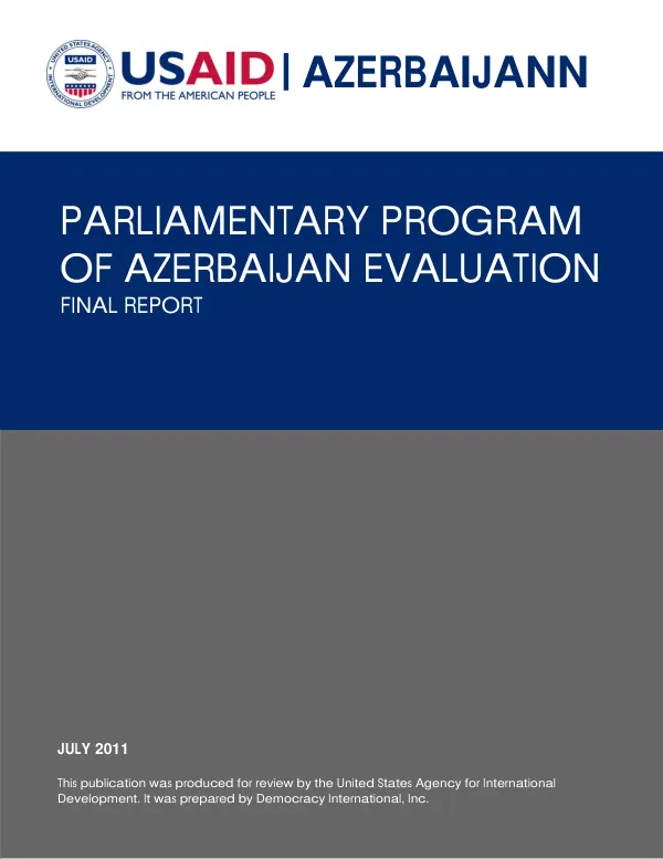 Parliamentary Program of Azerbaijan Evaluation: Final Report