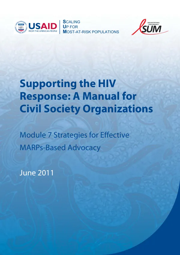Supporting the HIV Response: A Manual for Civil Society Organizations