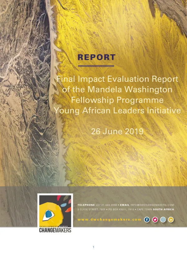 Final impact evaluation report of the Mandela Washington fellowship programme young African leaders initiative