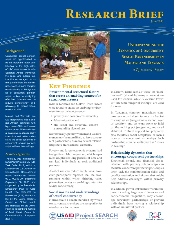 Understanding the Dynamics of Concurrent Sexual Partnerships in Malawi and Tanzania: A Qualitative Study