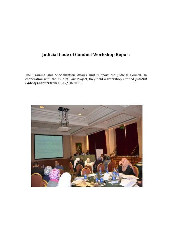Judicial Code of Conduct Workshop Report