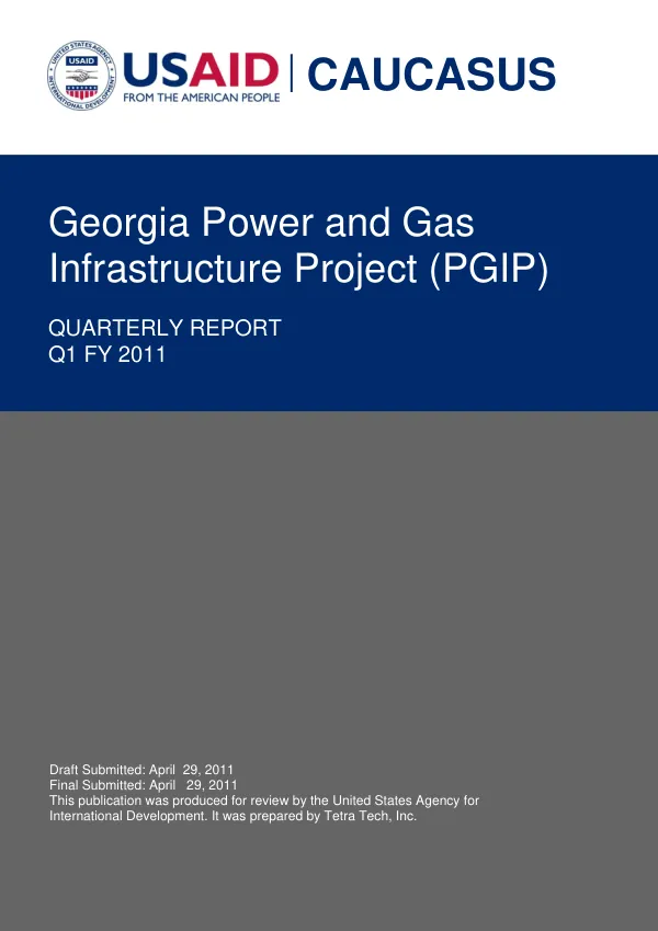 Georgia Power and Gas Infrastructure Project Quarterly Report FY 2011