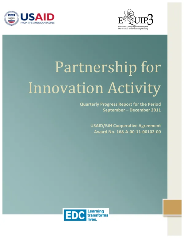 Quarterly Progress Report for the Period September – December 2011