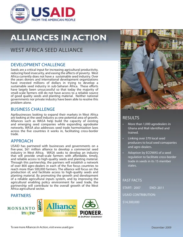 West Africa Seed Alliance (WASA) in Action