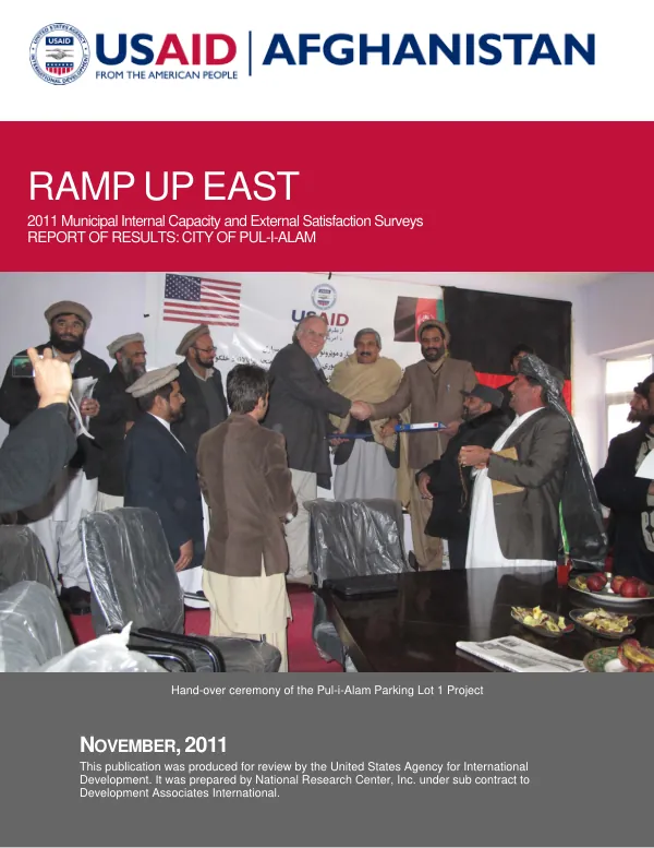 RAMP UP East 2011 Survey Report - Puli Alam