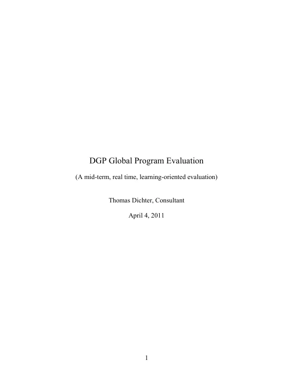 DGP Global Program Evaluation