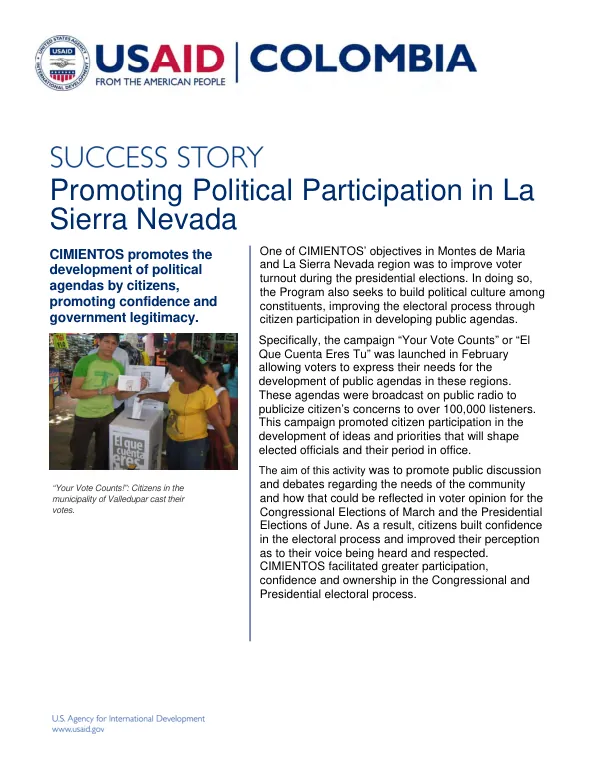 Promoting Political Participation in La Sierra Nevada