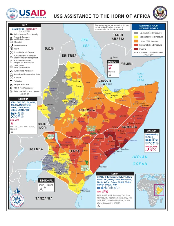 SITUATION IN THE HORN OF AFRICA MAP